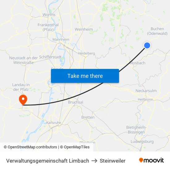 Verwaltungsgemeinschaft Limbach to Steinweiler map