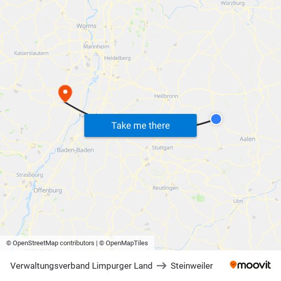 Verwaltungsverband Limpurger Land to Steinweiler map