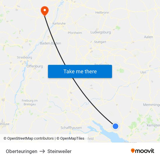 Oberteuringen to Steinweiler map