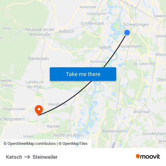 Ketsch to Steinweiler map