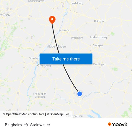 Balgheim to Steinweiler map