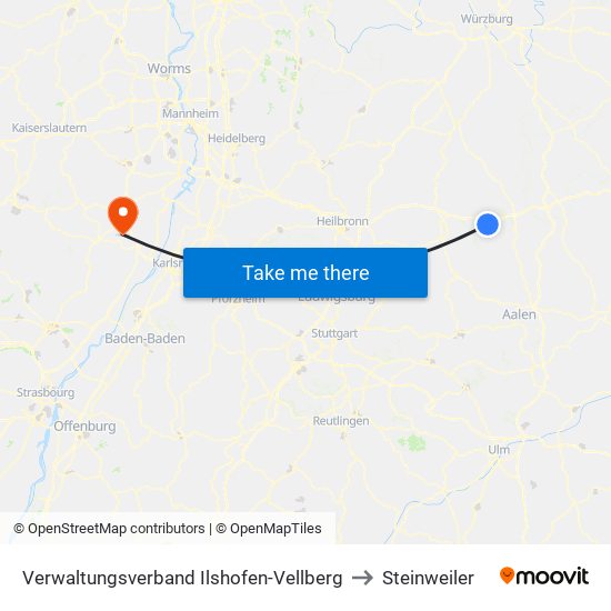 Verwaltungsverband Ilshofen-Vellberg to Steinweiler map