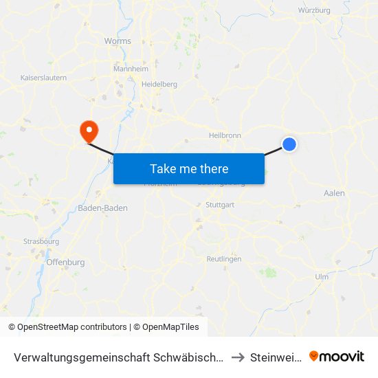Verwaltungsgemeinschaft Schwäbisch Hall to Steinweiler map