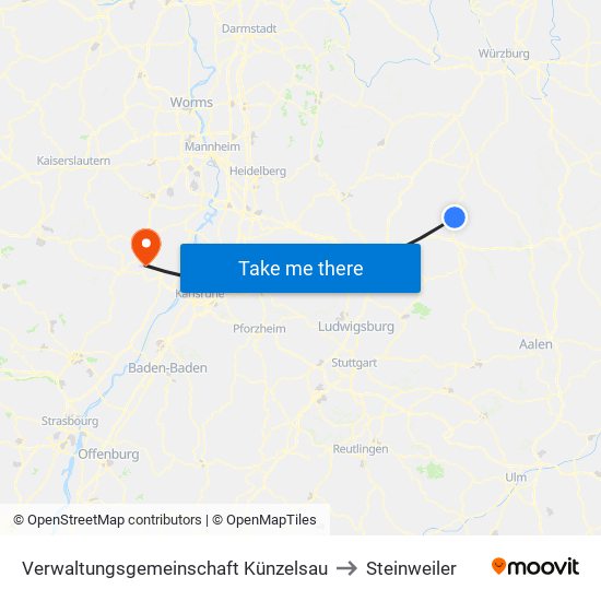 Verwaltungsgemeinschaft Künzelsau to Steinweiler map