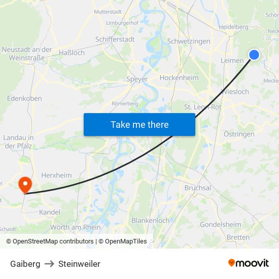 Gaiberg to Steinweiler map