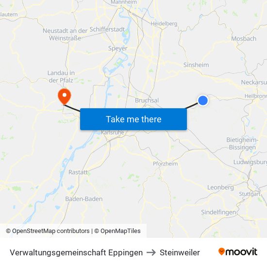 Verwaltungsgemeinschaft Eppingen to Steinweiler map