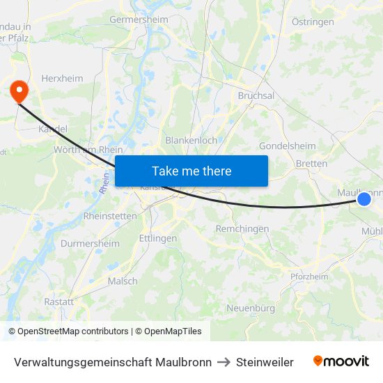 Verwaltungsgemeinschaft Maulbronn to Steinweiler map