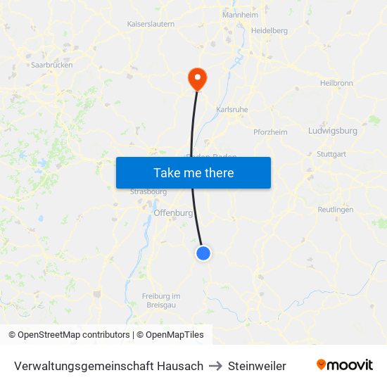 Verwaltungsgemeinschaft Hausach to Steinweiler map