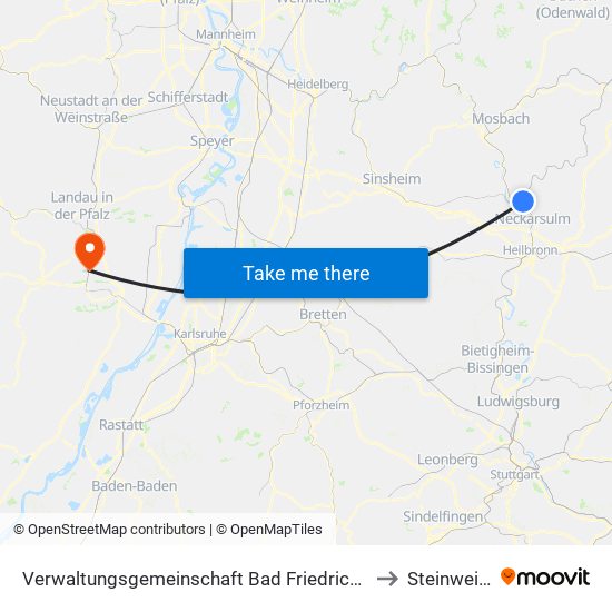 Verwaltungsgemeinschaft Bad Friedrichshall to Steinweiler map