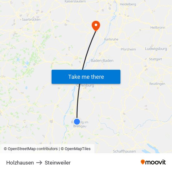 Holzhausen to Steinweiler map