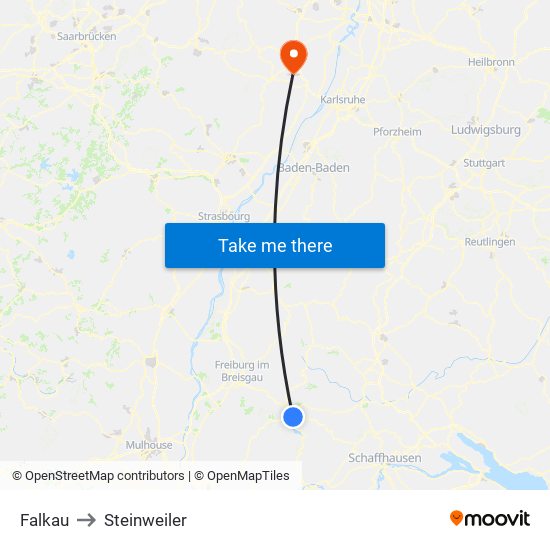 Falkau to Steinweiler map
