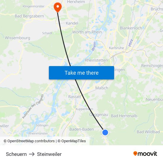 Scheuern to Steinweiler map