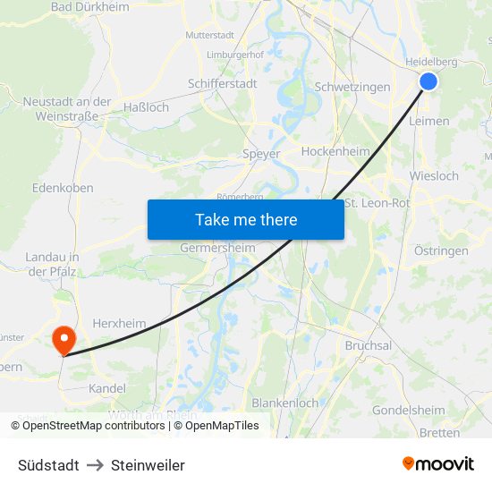 Südstadt to Steinweiler map