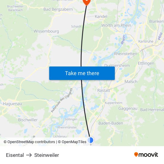 Eisental to Steinweiler map