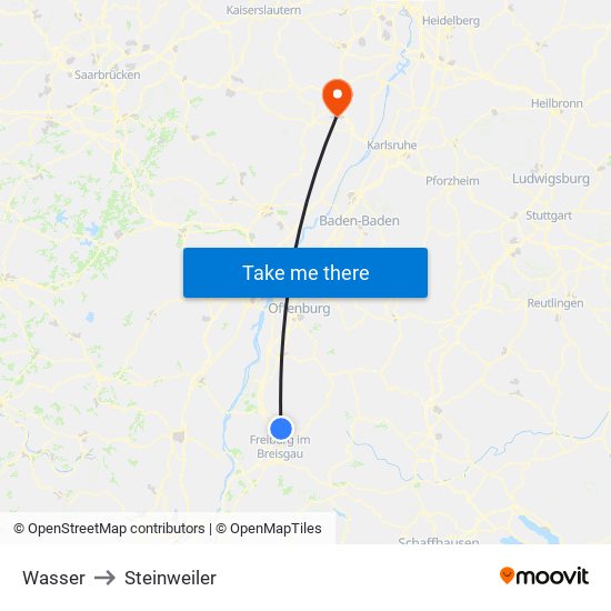 Wasser to Steinweiler map