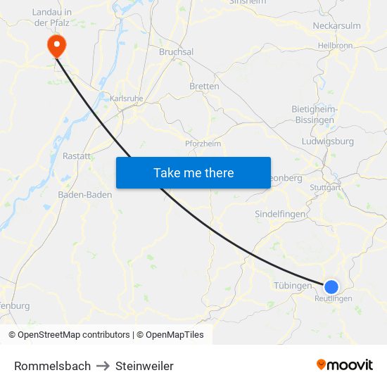 Rommelsbach to Steinweiler map