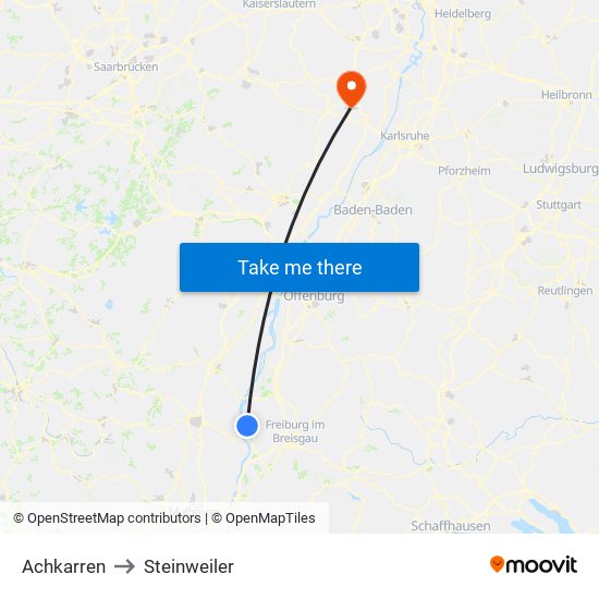 Achkarren to Steinweiler map