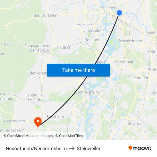 Neuostheim/Neuhermsheim to Steinweiler map