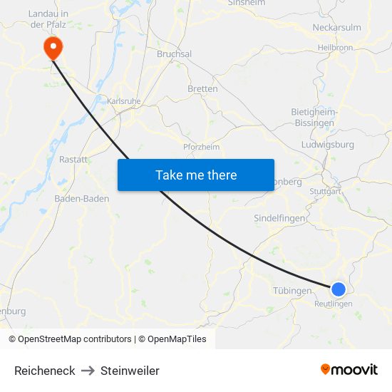 Reicheneck to Steinweiler map