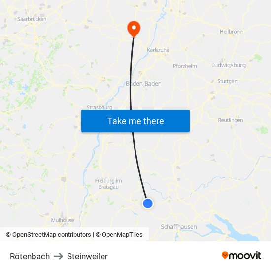 Rötenbach to Steinweiler map