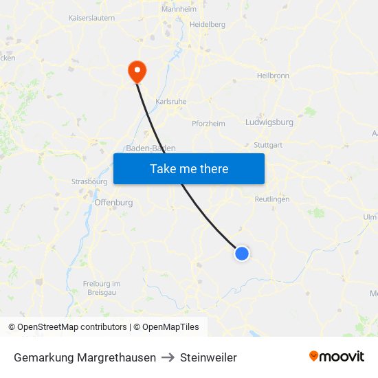 Gemarkung Margrethausen to Steinweiler map