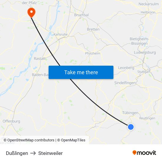 Dußlingen to Steinweiler map