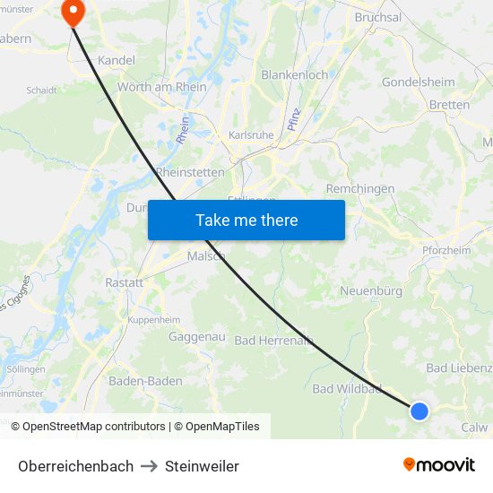 Oberreichenbach to Steinweiler map