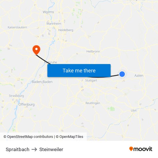 Spraitbach to Steinweiler map