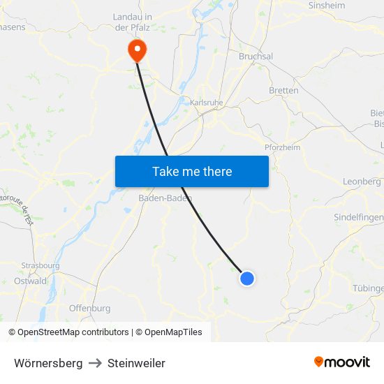 Wörnersberg to Steinweiler map