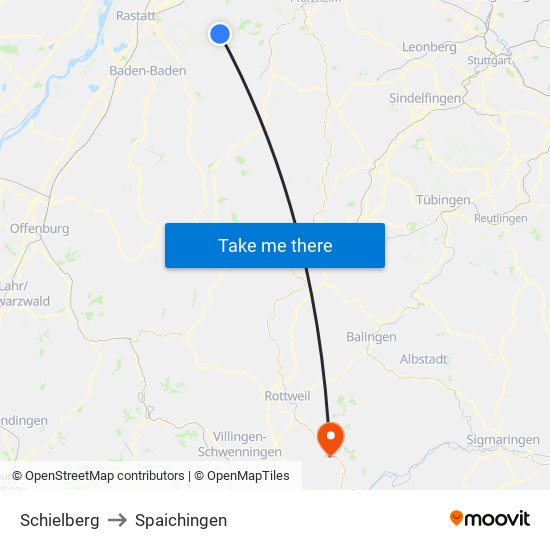 Schielberg to Spaichingen map