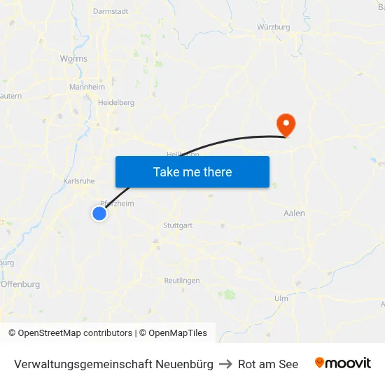 Verwaltungsgemeinschaft Neuenbürg to Rot am See map