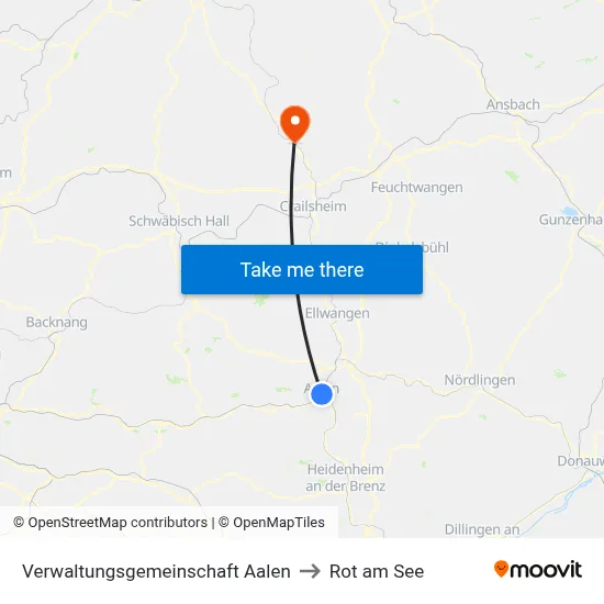 Verwaltungsgemeinschaft Aalen to Rot am See map