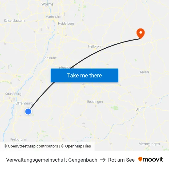 Verwaltungsgemeinschaft Gengenbach to Rot am See map