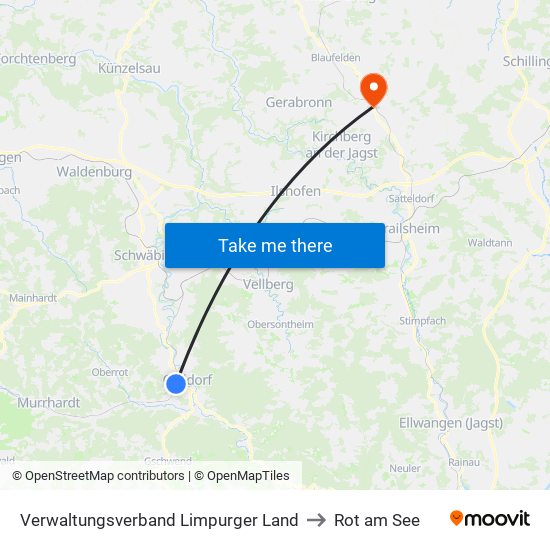 Verwaltungsverband Limpurger Land to Rot am See map