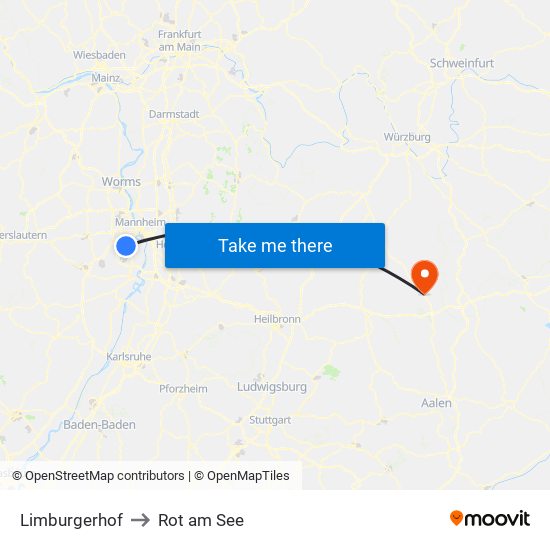 Limburgerhof to Rot am See map