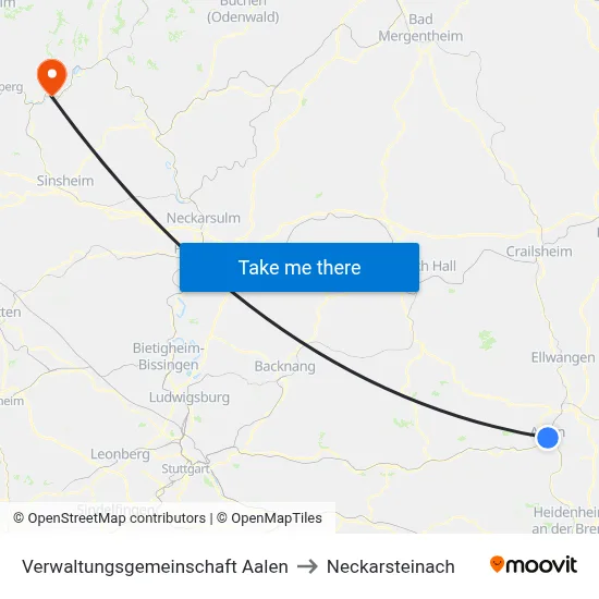 Verwaltungsgemeinschaft Aalen to Neckarsteinach map