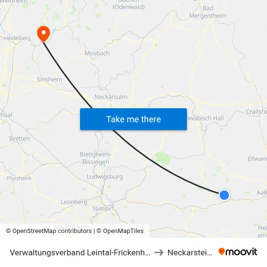 Verwaltungsverband Leintal-Frickenhofer Höhe to Neckarsteinach map