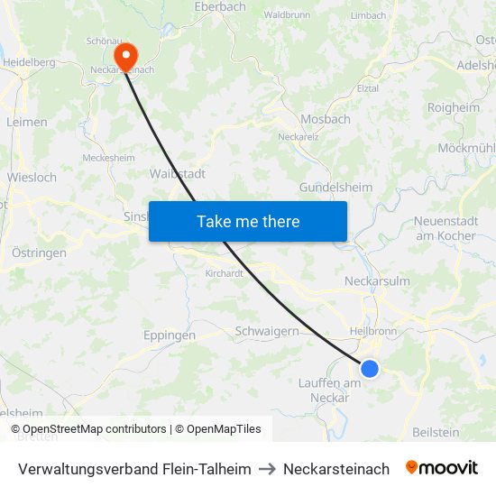 Verwaltungsverband Flein-Talheim to Neckarsteinach map