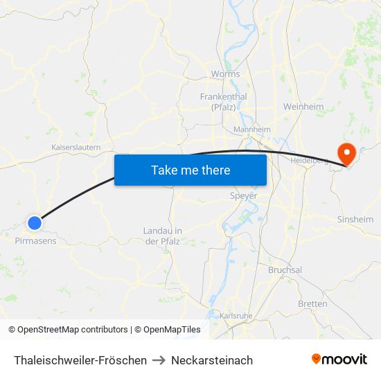 Thaleischweiler-Fröschen to Neckarsteinach map