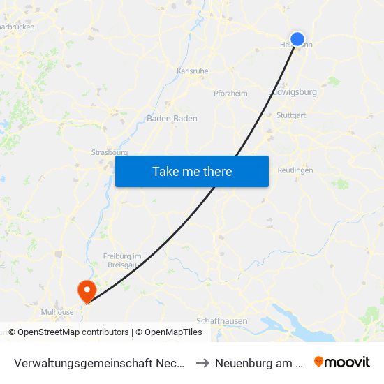 Verwaltungsgemeinschaft Neckarsulm to Neuenburg am Rhein map