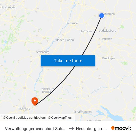 Verwaltungsgemeinschaft Schwaigern to Neuenburg am Rhein map