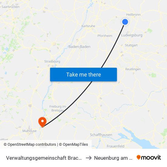 Verwaltungsgemeinschaft Brackenheim to Neuenburg am Rhein map