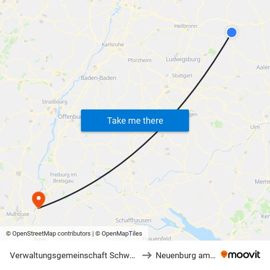 Verwaltungsgemeinschaft Schwäbisch Hall to Neuenburg am Rhein map