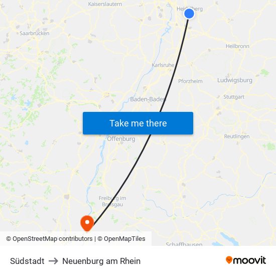 Südstadt to Neuenburg am Rhein map