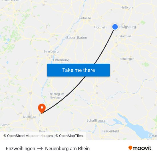 Enzweihingen to Neuenburg am Rhein map