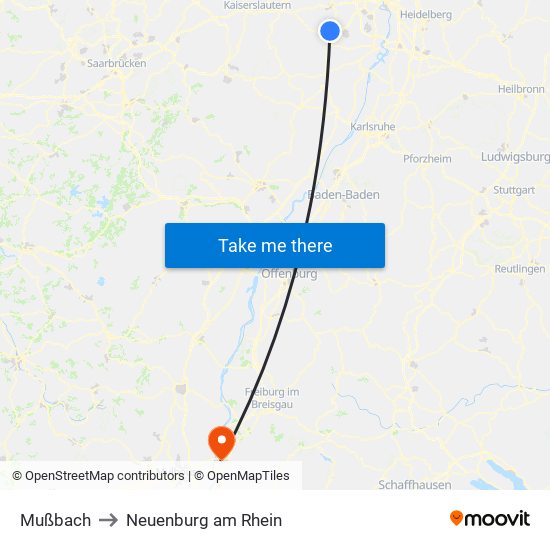 Mußbach to Neuenburg am Rhein map