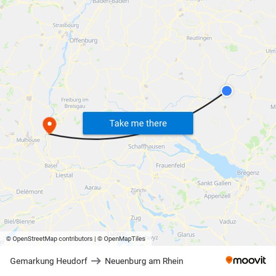 Gemarkung Heudorf to Neuenburg am Rhein map