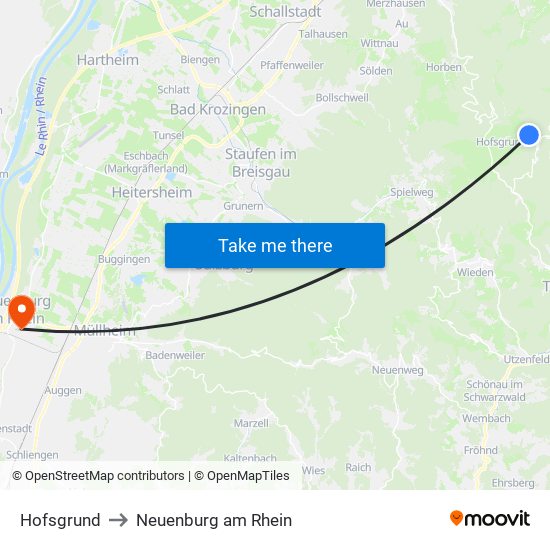 Hofsgrund to Neuenburg am Rhein map