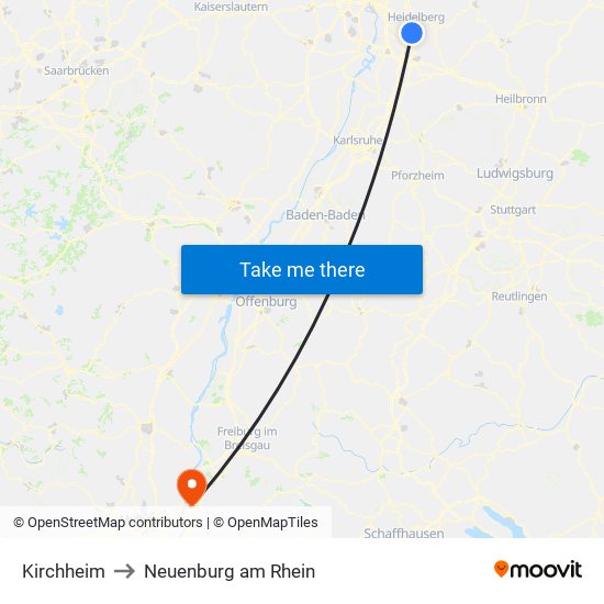 Kirchheim to Neuenburg am Rhein map