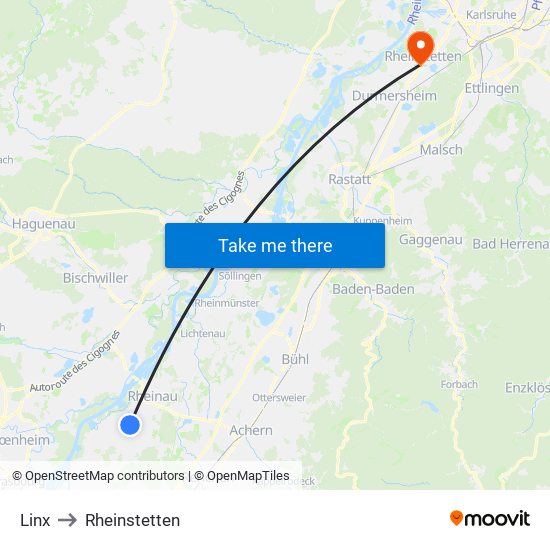 Linx to Rheinstetten map